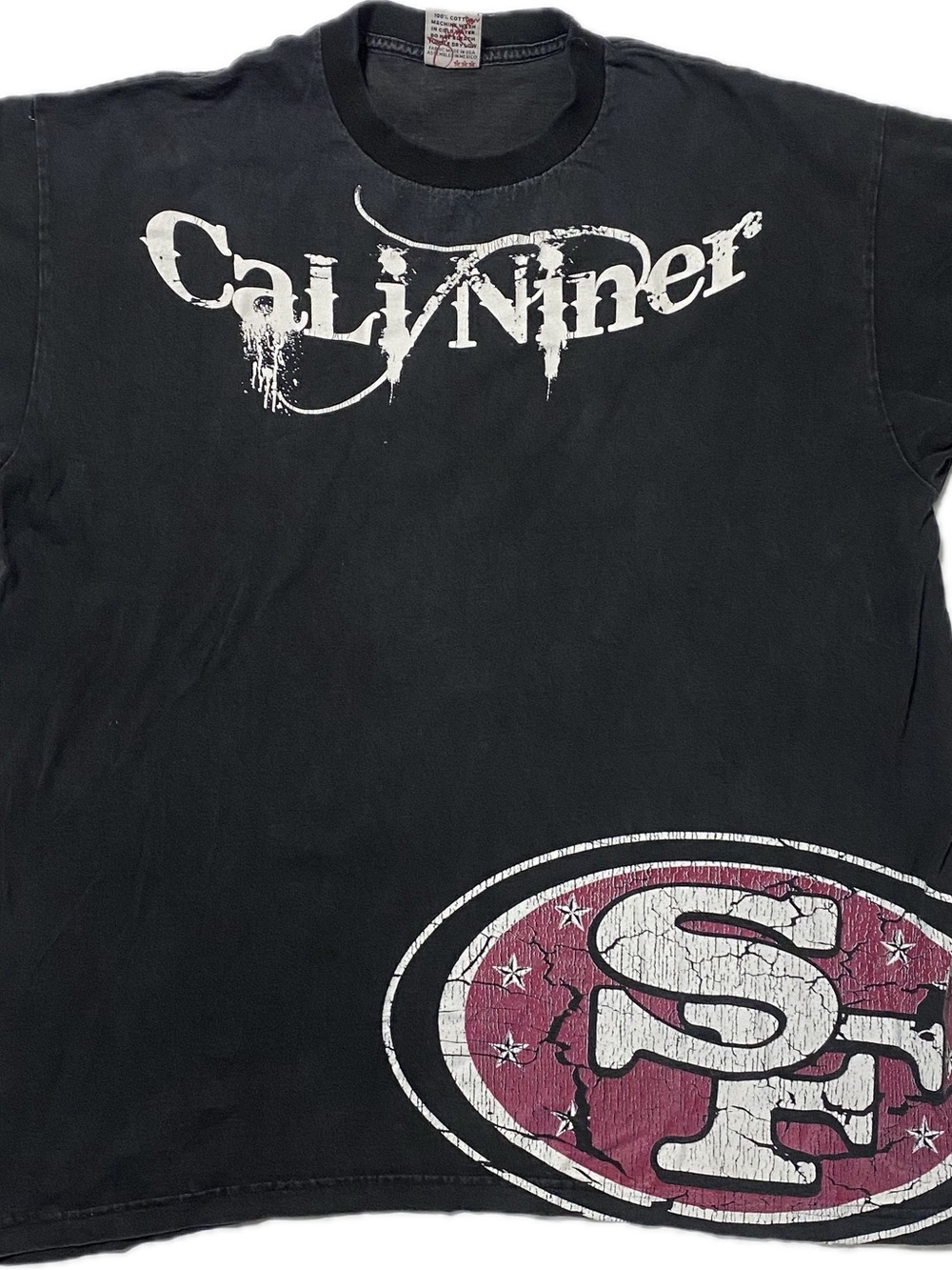 Cali Niner Black Graphic Tee with Burgundy SF Logo